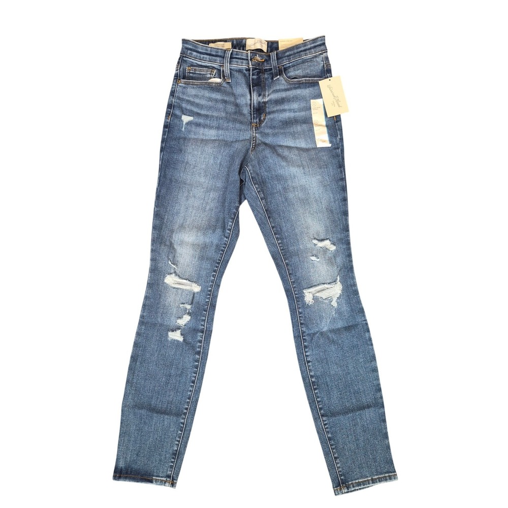 Universal Thread Womens High Rise Skinny Distressed Super Stretch Jeans Blue 6R